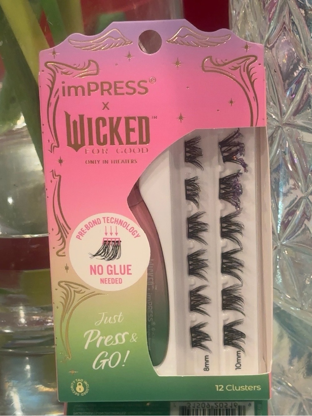 NEW imPRESS x WICKED For Good Press-On Cluster Lashes NO GLUE 12 CLUSTERS Movie